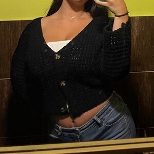 Forever 21 Black Knit Cardigan